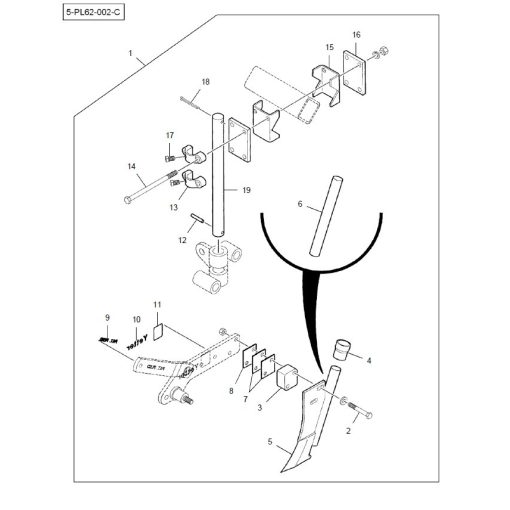 Műtrágya nyitótárcsa szorító kengyel